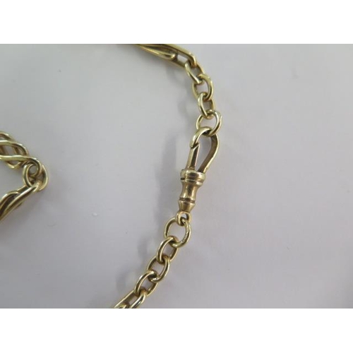 55 - A hallmarked 9ct yellow gold 46cm fancy link watch chain - approx weight 29.3 grams - in good condit... 