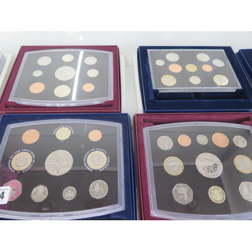 204 - Six United Kingdom proof coin sets dating from 2000 to 2005