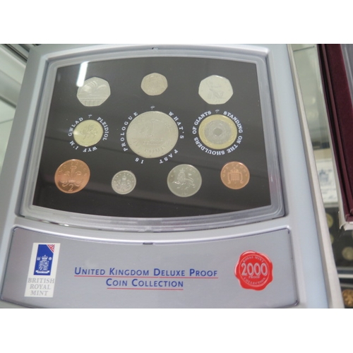 204 - Six United Kingdom proof coin sets dating from 2000 to 2005