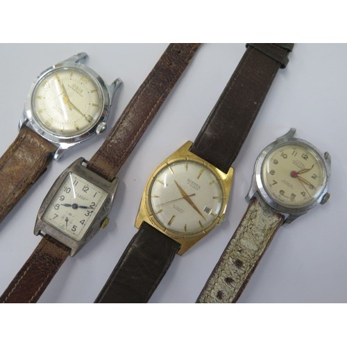 186 - A Bernex 17 Jewel automatic date wristwatch (working) an Oris watch, a Tusal watch and a Benson silv... 