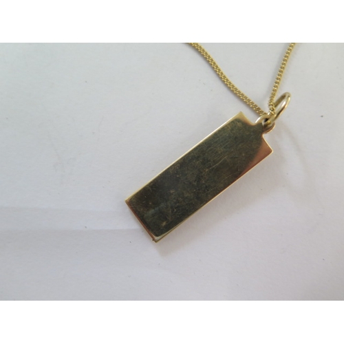 101 - A 9ct yellow gold ingot pendant on a 9ct yellow gold chain, 46cm - total weight approx 10.8 grams