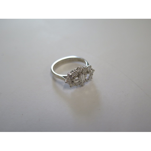 129 - A good quality 18ct white gold art deco style ring, diamond weight 1ct marked to the inside of the r... 