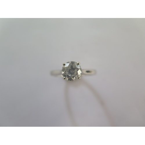 145 - A platinum diamond solitaire ring - diamond weight approx 1ct - head size approx 7.5mm diameter - ri... 