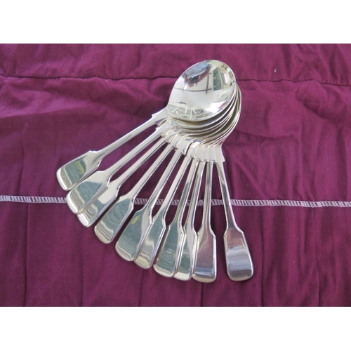 159 - A set of ten matching silver soup spoons - Length 17.5cm - Sheffield 925 RC - total weight approx 22... 