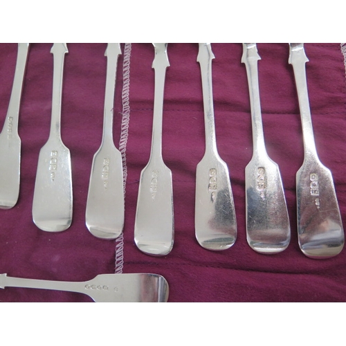 160 - A collection of 24 silver forks - 12 x 20cm and 12 x 17cm - assorted makers and dates - total weight... 