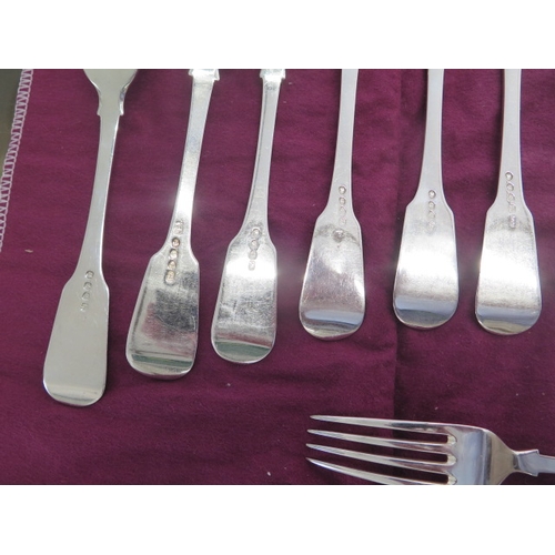 160 - A collection of 24 silver forks - 12 x 20cm and 12 x 17cm - assorted makers and dates - total weight... 