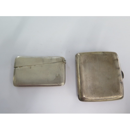 183 - A silver cigarette case and a silver card case - approx weight 3.94 troy oz