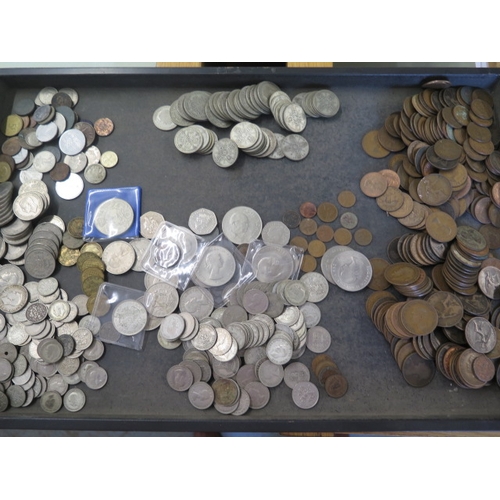 230 - A collection of mainly British coins including approx 19 troy oz of half silver pre 1947 coins