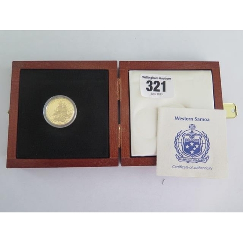 243 - A Western Samoa Royal Australian Mint 50 Dollar 14ct 1994 coin, boxed, 7.776 grams