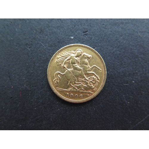 247 - An Edward VII gold half sovereign dated 1906