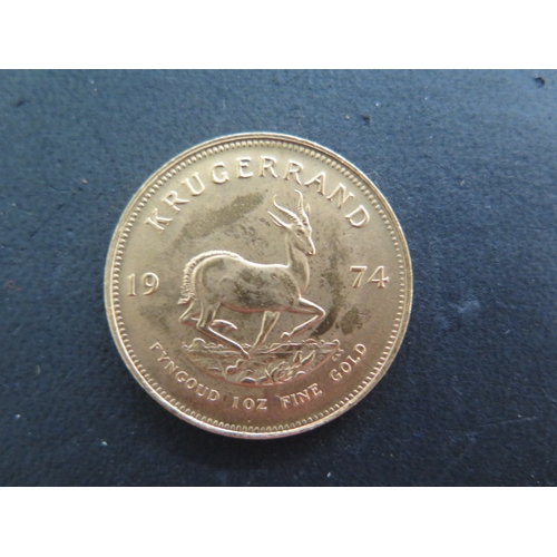 252 - A Fyngoud 1oz Fine Gold Krugerrand coin dated 1974