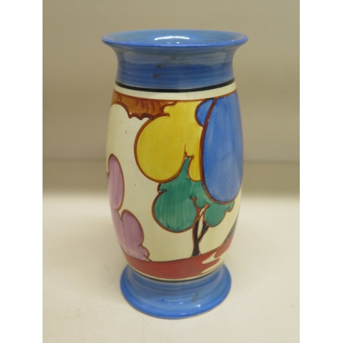 261 - A Clarice Cliff Fantasque Bizarre blue autumn vase shape 265 - Height 15cm - overall good condition,... 