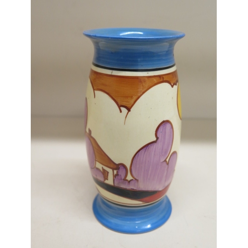 261 - A Clarice Cliff Fantasque Bizarre blue autumn vase shape 265 - Height 15cm - overall good condition,... 