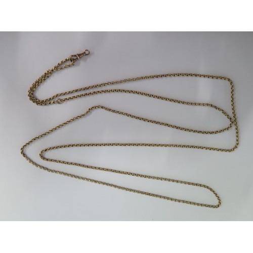 27 - A 9ct yellow gold belcher chain - Length 148cm - with a loose clasp - total weight approx 27.2 grams