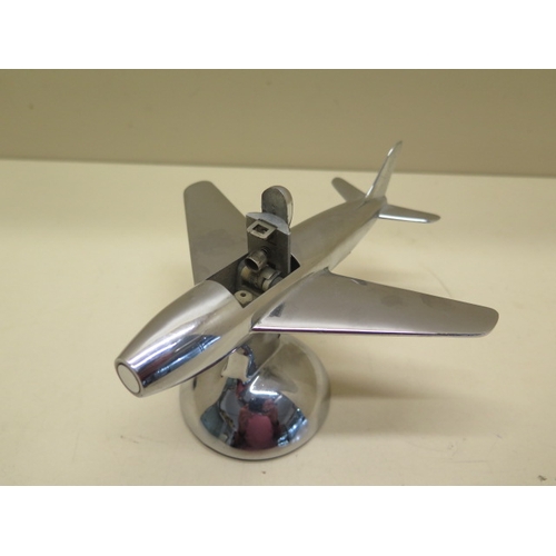 273 - A vintage Dunhill chrome novelty petrol table lighter in the form of a 1954 F-86 Sabre jet plane - 1... 