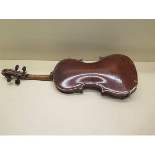 280 - A Czechoslovakia Antonius Stradivaris labelled violin with a two piece 34cm 13 1/4