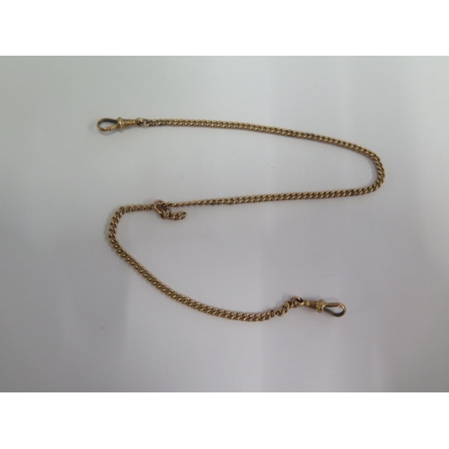 29 - A 9ct yellow gold double albert watch chain missing bar - 35cm long - approx weight 5.9 grams - clas... 