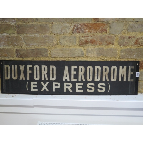 303 - 1950's/60's Bus destination blind for 'Duxford Aerodrome Express' mounted on ply but could be remove... 