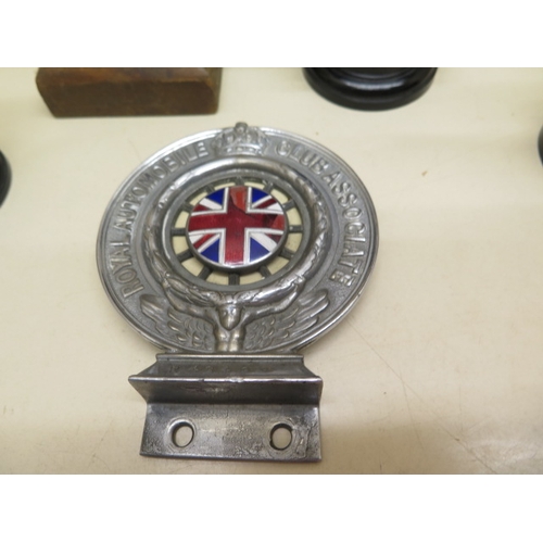 373 - Three Royal Automobile Club Associate car badges - all with chipped enamel - a  Commercial Motor Use... 