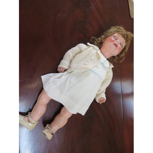 442 - A German Bisque headed doll no 342.7 - Height 62cm - one leg off, face good