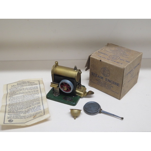 446 - An S.E.L Model Junior static steam engine, with box and instruction