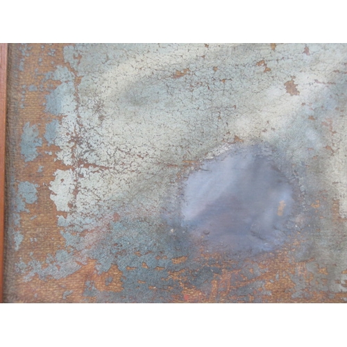 490 - An oil on canvas of Madonna and Child - in poor condition, has been framed under glass - frame size ... 