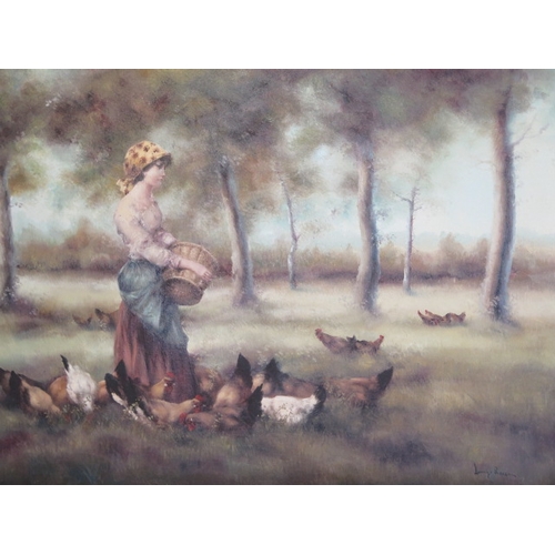 491 - An Italian oil on canvas Comtodimella by Luigi Rocca signed in a gilt frame size 93cm x 124cm - mino... 