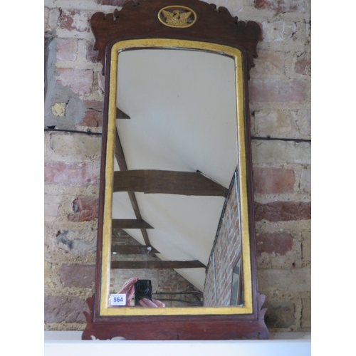 564 - A Georgian style wall mirror - 85cm x 40cm