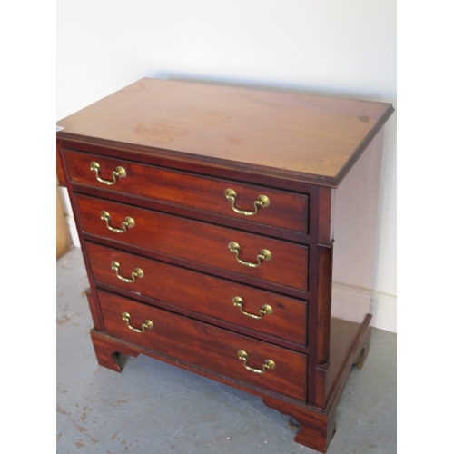 590 - A mahogany four drawer chest - Height 72cm x 69cm x 40cm