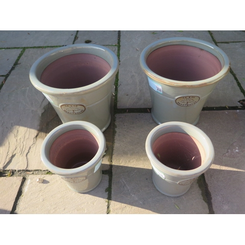 632 - Two pairs of JC & Co Garden Ware antique grey planters - 28cm and 19cm tall - RRP £89.96