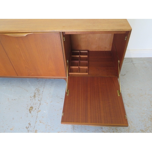 637 - A H McIntosh & Co Ltd teak sideboard with three drawers and three cupboard doors - Height 74cm x 201... 