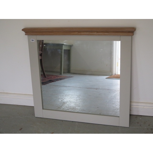 648 - An ex display Besp oak grey mirror - Width 90cm x Height 80cm