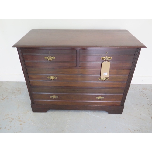 649 - A circa 1900's walnut chest of two over two drawers on a shaped plinth base - Height 79cm x 102cm x ... 