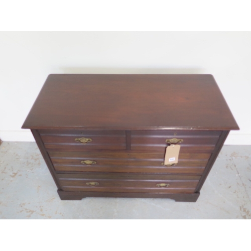 649 - A circa 1900's walnut chest of two over two drawers on a shaped plinth base - Height 79cm x 102cm x ... 