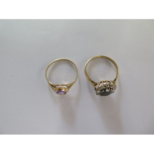 79 - Two 9ct yellow gold rings sizes R - approx weight 4.7 grams - generally good condition