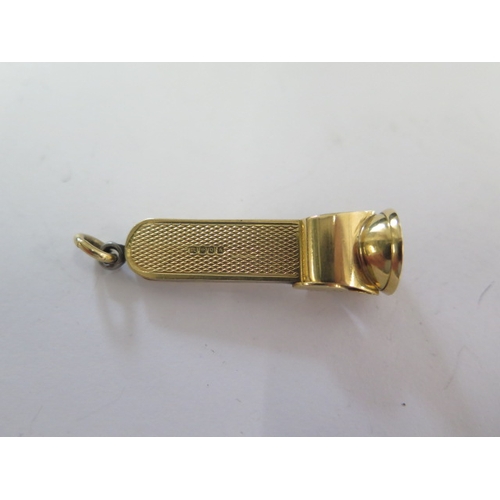 99 - An 18ct yellow gold cased cigar cutter with sprung metal blade - Length 5cm - total weight approx 11... 