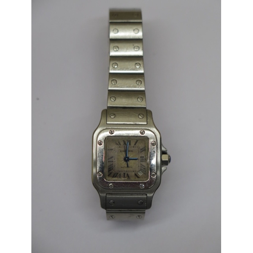 25 - A Cartier stainless ladies Santos Galbee steel automatic bracelet wristwatch - 2423, no. 454500CD - ... 