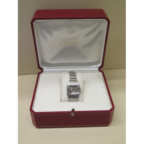 25 - A Cartier stainless ladies Santos Galbee steel automatic bracelet wristwatch - 2423, no. 454500CD - ... 