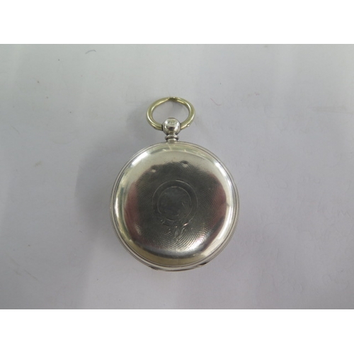 30 - A silver key wind pocket watch - 50mm case - not currently running, overall good condition