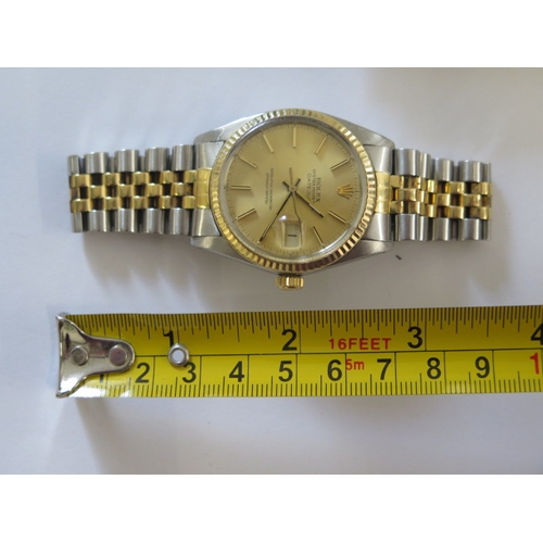 31 - A Rolex Oyster Perpetual Datejust bimetal 1983 gents bracelet wristwatch - model 16013 case 7508151 ... 