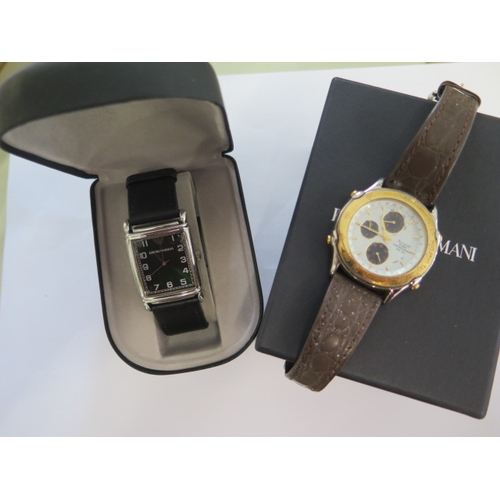 35 - An Emporio Armani gents wristwatch - boxed and an Accurist Alarm chronograph WR50 - both not current... 