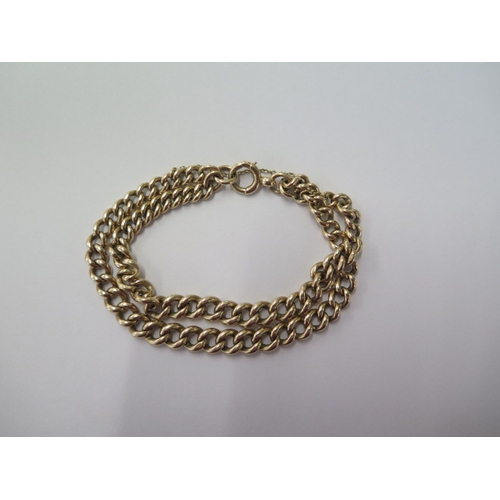62 - A 9ct yellow gold watch chain converted into a bracelet - total weight approx 53 grams - clasp good,... 