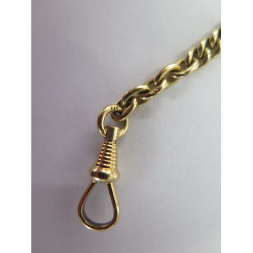 63 - An 18ct yellow gold double Albert watch chain - two row yellow curb chain, 4.6mm wide, non graduated... 