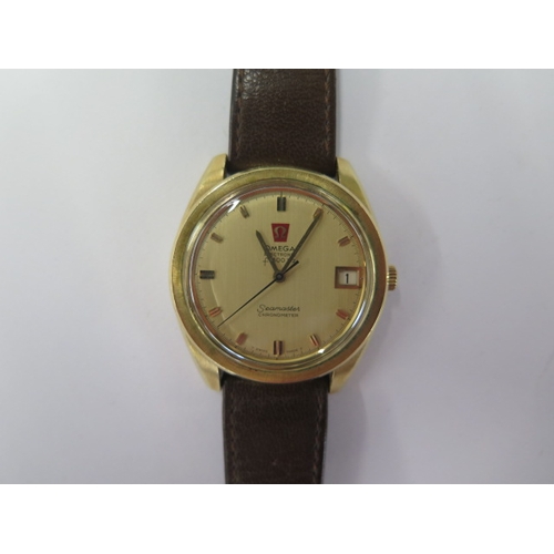 7 - A 1970's Omega rolled gold electronic F300 Hz Seamaster Chronometer wristwatch with original strap, ... 
