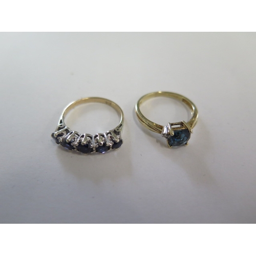 110 - Two 9ct yellow gold rings sizes N - approx weight 4.6 grams - both good