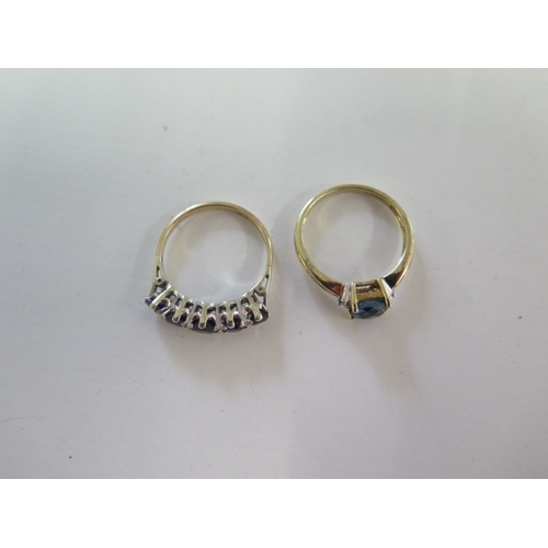 110 - Two 9ct yellow gold rings sizes N - approx weight 4.6 grams - both good