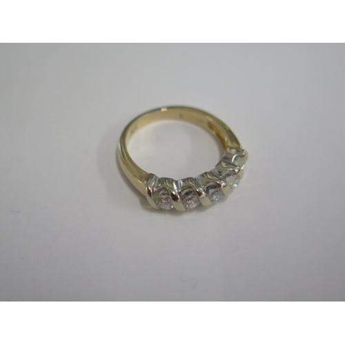 127 - An 18ct yellow gold five stone diamond ring - head size approx 20mm x 5mm - ring size approx L - dia... 