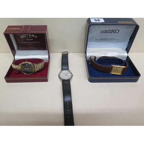 58 - Three vintage gents Seiko watches - in working order