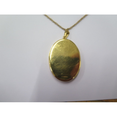 64 - A 9ct yellow gold locket on a 9ct 50cm chain - locket approx 42mm x 32mm - total weight approx 17 gr... 