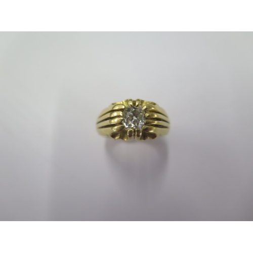 65 - An 18ct yellow gold solitaire ring size Q/R - approx weight 14.9 grams - approx diamond weight 0.80c... 